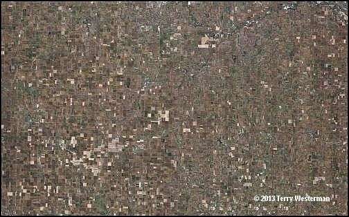 South of Norfolk, Nebraska numerous impacts are visable.